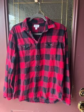Sonoma Red and Black Buffalo Plaid Button-Down Shirt
